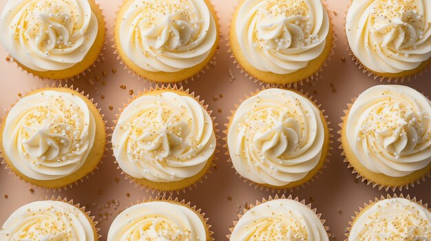 Free photo close up on yellow cupcakes