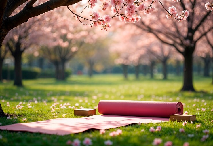 Free Photo close up on yoga and pilates equipment in park