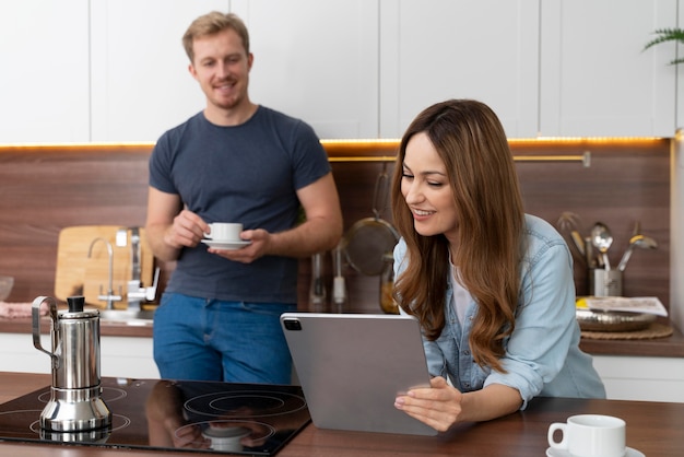 Free photo close up on young adults spending quality moments together