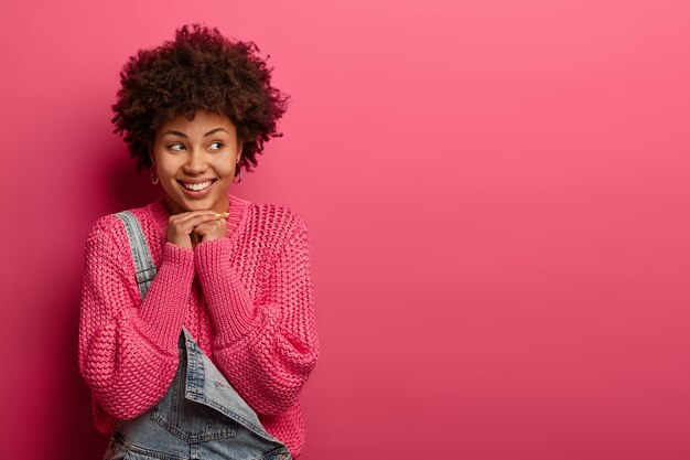 Close up on young attractive and charismatic woman isolated