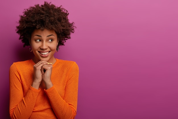 Close up on young attractive and charismatic woman isolated