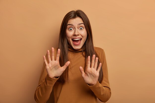 Close up on young attractive and charismatic woman isolated