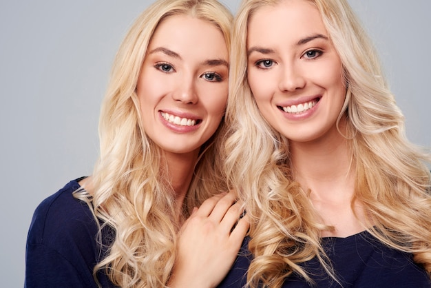 Close up of young blonde girls