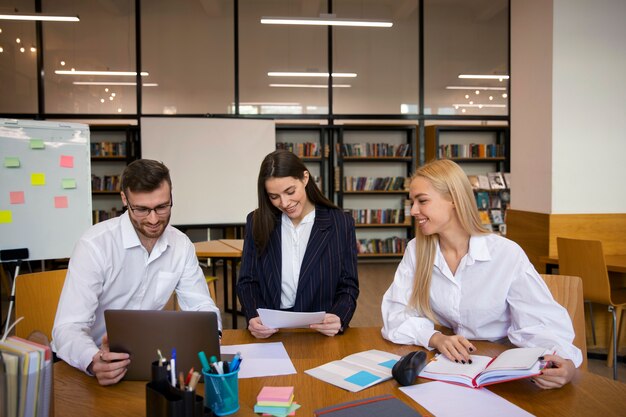 Close up on young business person doing internship