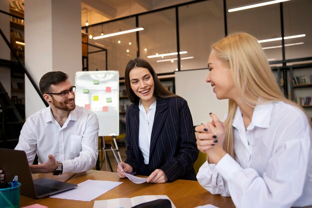 Close up on young business person doing internship