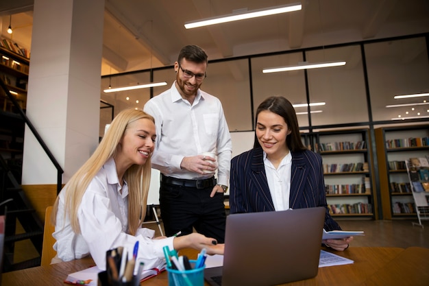 Close up on young business person doing internship