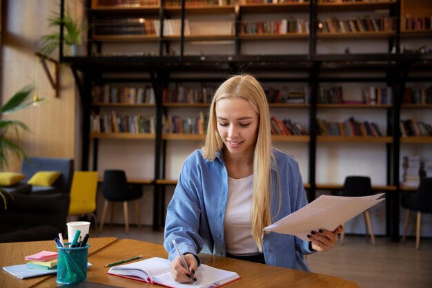 Close up on young business person doing internship