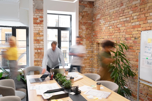 Close up on young business team working