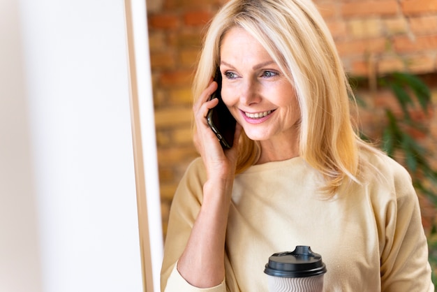 Close up on young businesswoman