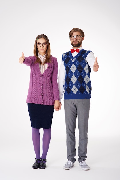 Free photo close up on young couple having fun isolated