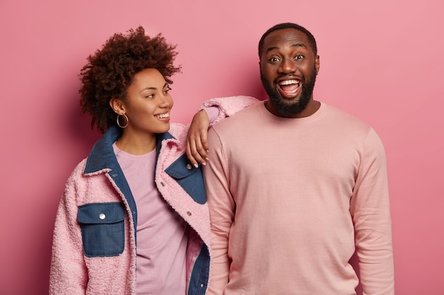 Close up on young couple spending time together