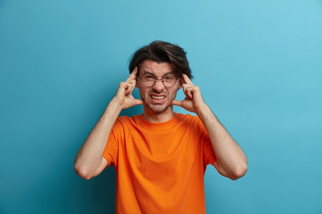 Close up on young handsome man isolated