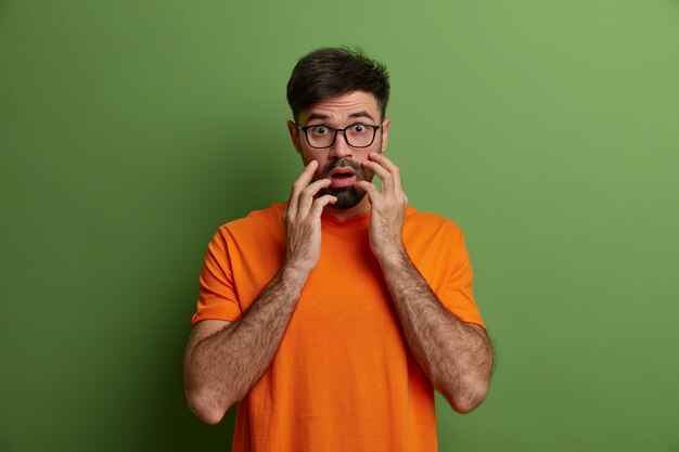 Close up on young handsome man isolated