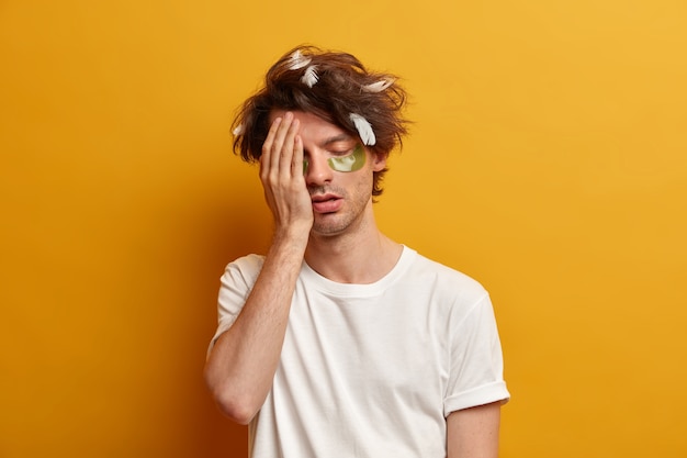 Close up on young handsome man isolated