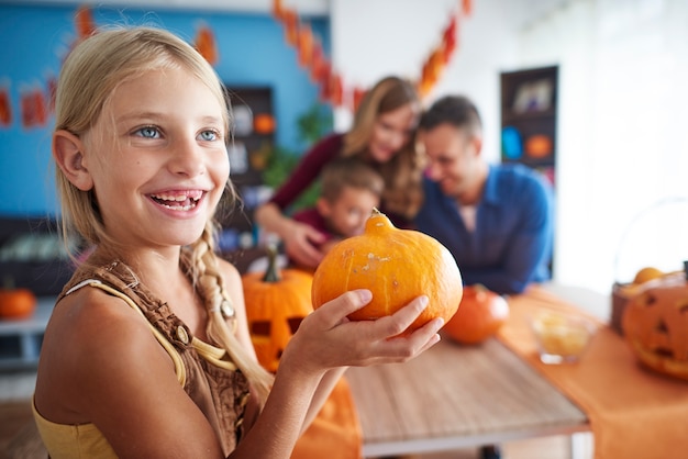 Close up on young and happy family spending time together