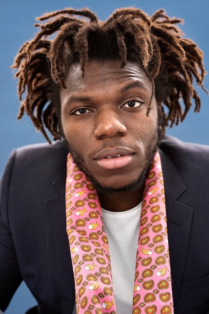 Close up young man portrait