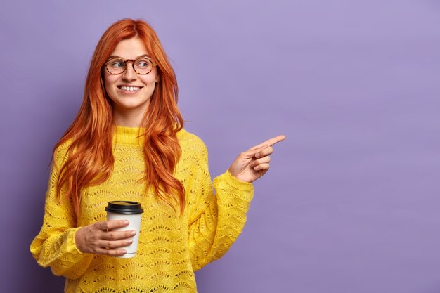 Close up on young redhead woman gesturing