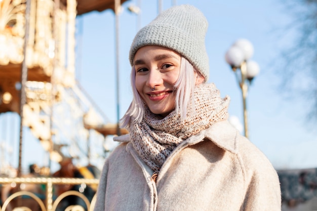 Free photo close up on young woman portrait