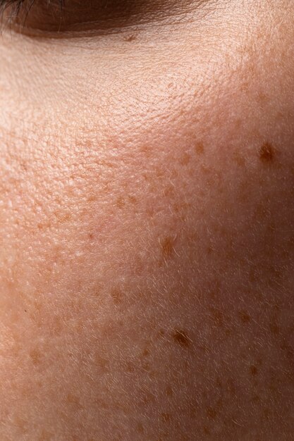 Close up young woman skin texture