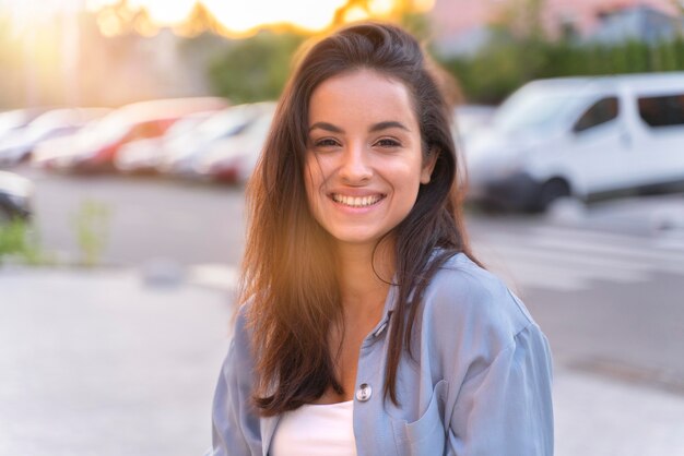 Close up on young woman