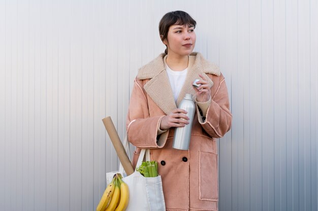Close up on zero waste food containers
