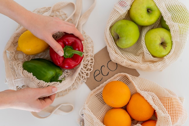 Close up on zero waste food containers