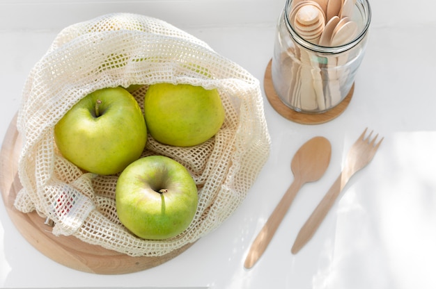 Close up on zero waste food containers