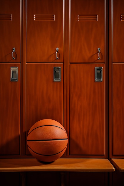 Close upon basketball ball