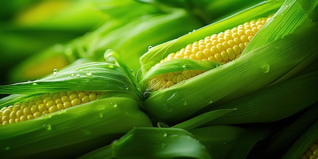 Free photo close view of corn still in its husk