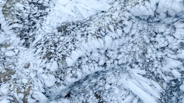 Close view of an icy stone