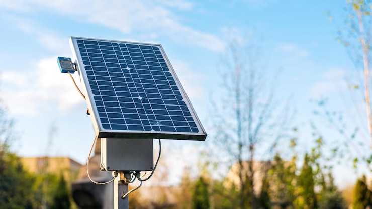 Free Photo close view of a solar panel