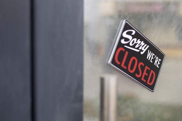 Closed sign on door