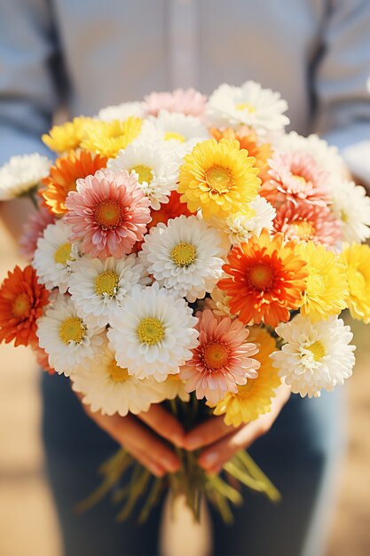 Closeup on beautiful flower bouquet