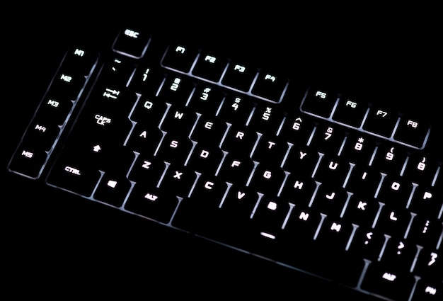 Closeup of a black computer keyboard