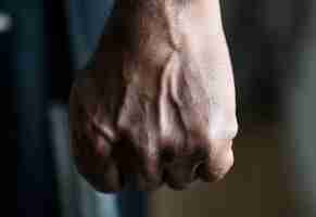 Free photo closeup of a black hand in fist