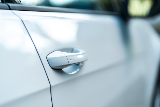 Free photo closeup of a bright car door. concept for a modern car