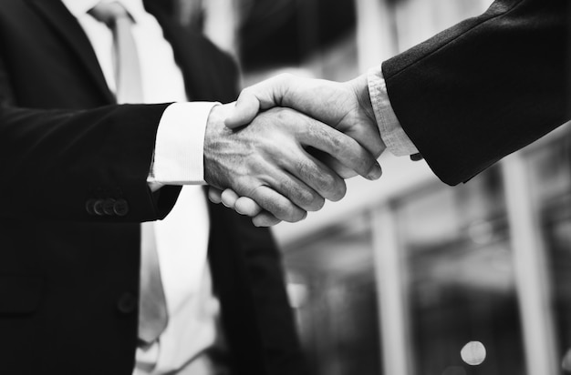Free photo a closeup of a business handshake