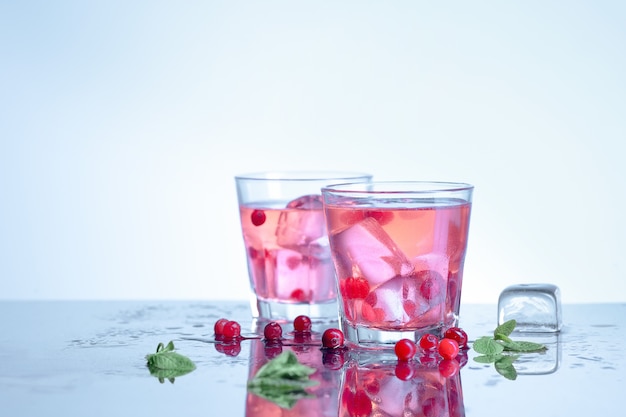 closeup of a cape cod cocktail or vodka cranberry