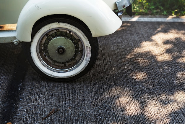 Closeup of a classic vintage scooter