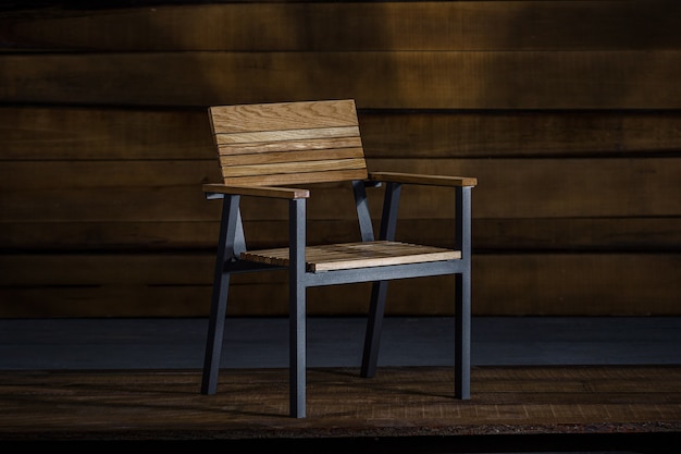 Closeup of a comfortable loft-style chair with armrests