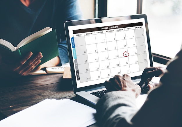 Closeup of Computer Laptop Screen Showing Calendar with Date and Month – Free Stock Photo