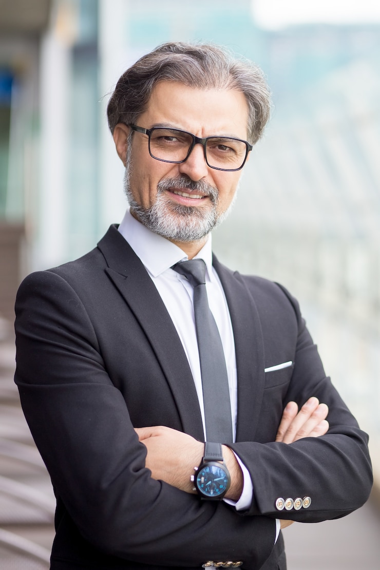 Free Photo closeup of confident middle-aged business leader