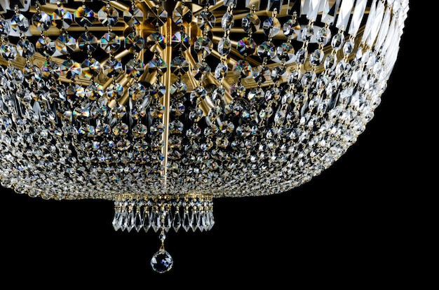 Closeup Contemporary glass chandelier