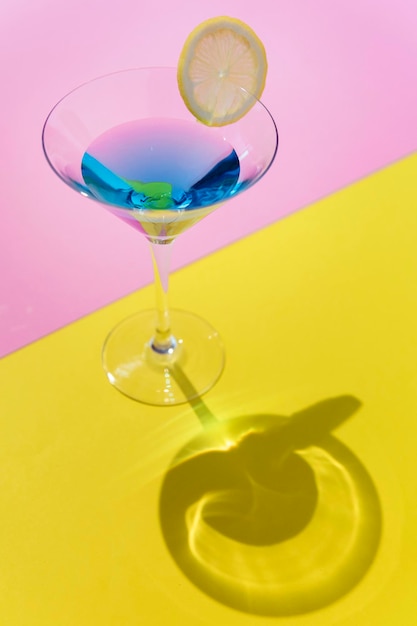 Closeup of decorated cocktail summer drink