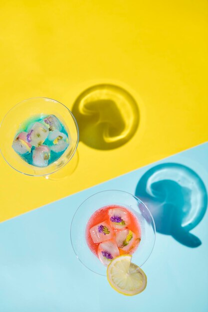 Closeup of decorated cocktail summer drink