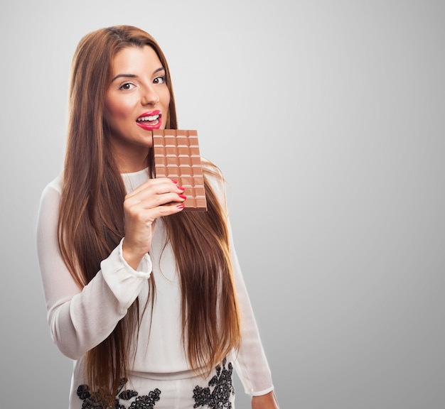 Foto gratuita primo piano signora dessert dieta sana