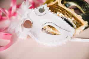 Free photo closeup of elegant festive masks