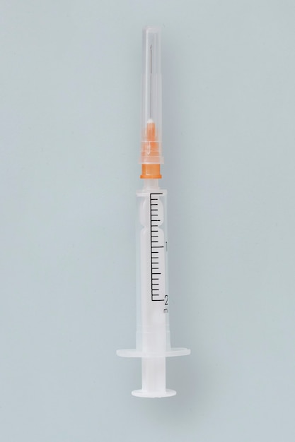 Closeup of an empty syringe