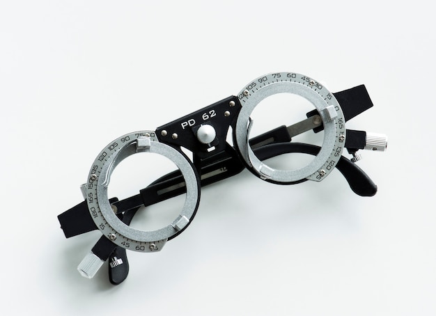 Free photo closeup of eyeglasses measurement