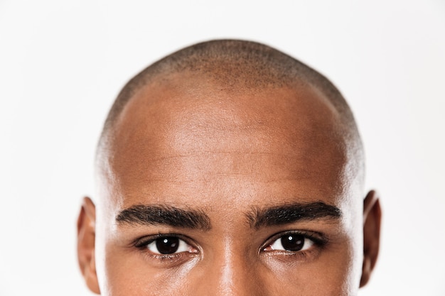 Closeup eyes of young african man